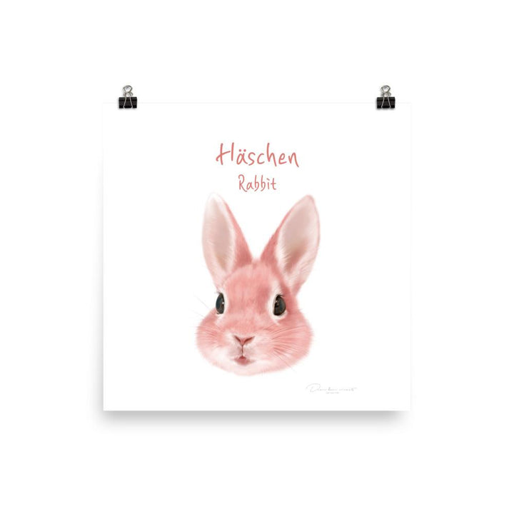 Häschen - Tier Poster für Kinder dear.bon.vivant 25x25 cm artlia