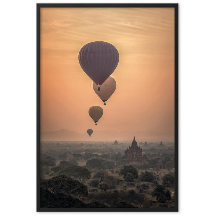 Heißluftbalons hot air balloons - Poster im Rahmen artlia Schwarz / 61×91 cm artlia