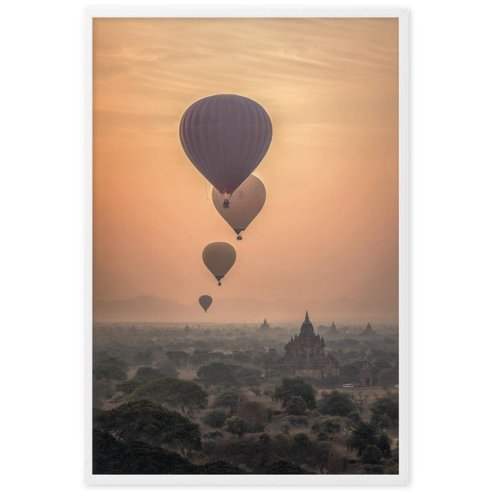 Heißluftbalons hot air balloons - Poster im Rahmen artlia Weiß / 61×91 cm artlia