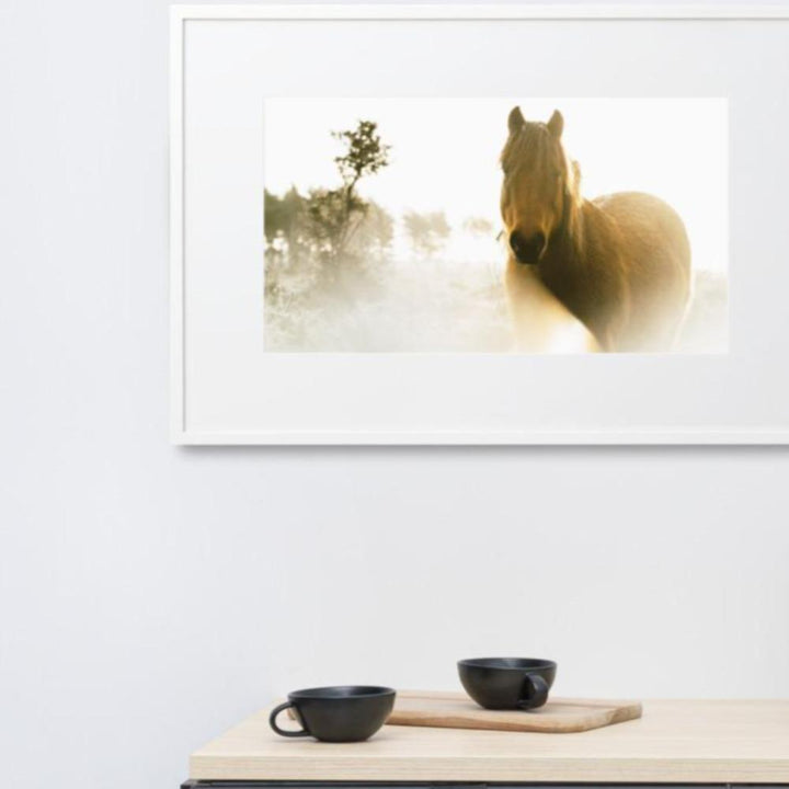 Horse in Dream Pferd im Traum - Poster im Rahmen mit Passepartout artlia artlia