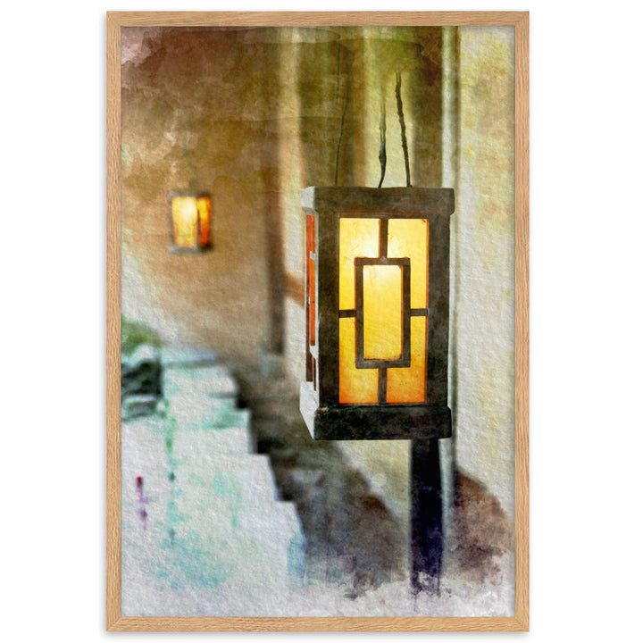 korean Lantern koreanische Laterne - Poster im Rahmen artlia Oak / 61×91 cm artlia