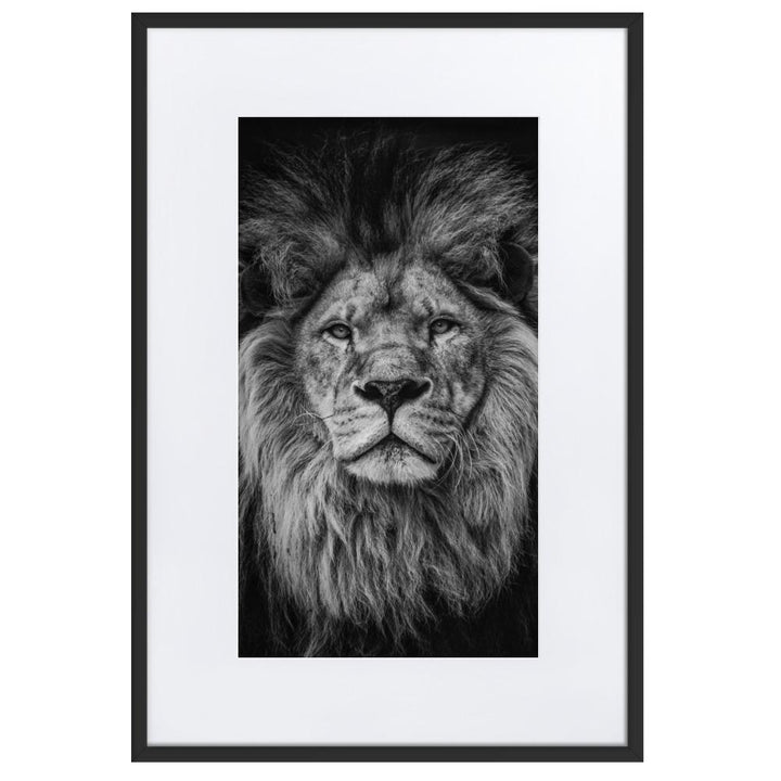 Loewe Lion - Poster im Rahmen mit Passepartout artlia Schwarz / 61×91 cm artlia