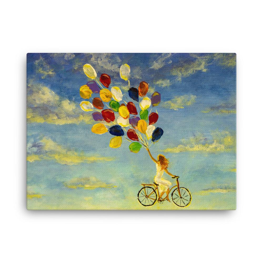 Luftballons am Himmel - Leinwand Kuratoren von artlia 30x41 cm artlia