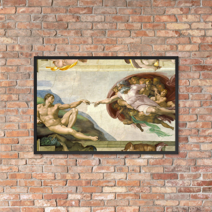 Michelangelo, Creation of Adam - Poster im Rahmen Michelangelo artlia