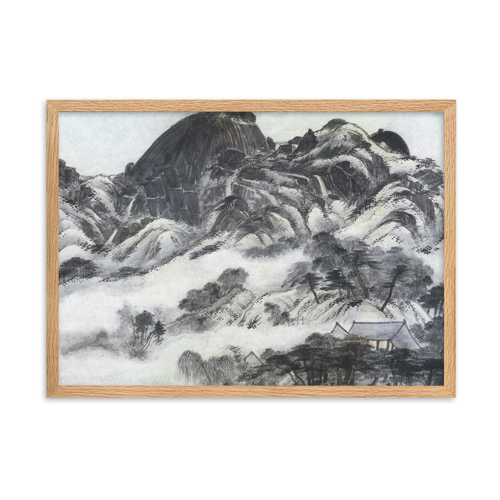 Moutain after Rain, Inwangjesaekdo - Poster im Rahmen artlia Oak / 50×70 cm artlia