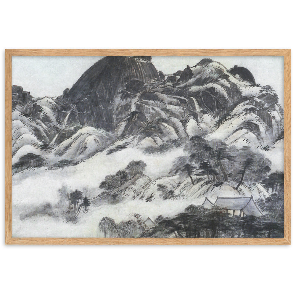 Moutain after Rain, Inwangjesaekdo - Poster im Rahmen artlia Oak / 61×91 cm artlia