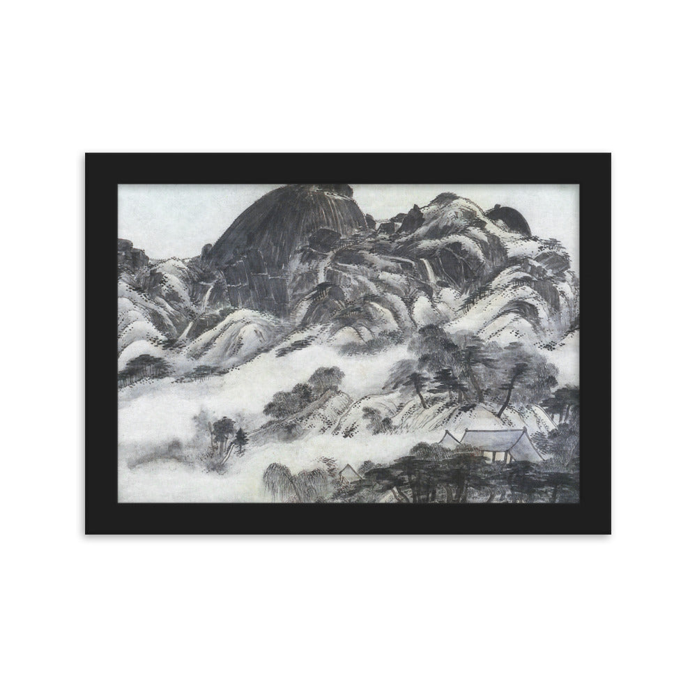 Moutain after Rain, Inwangjesaekdo - Poster im Rahmen artlia Schwarz / 21×30 cm artlia