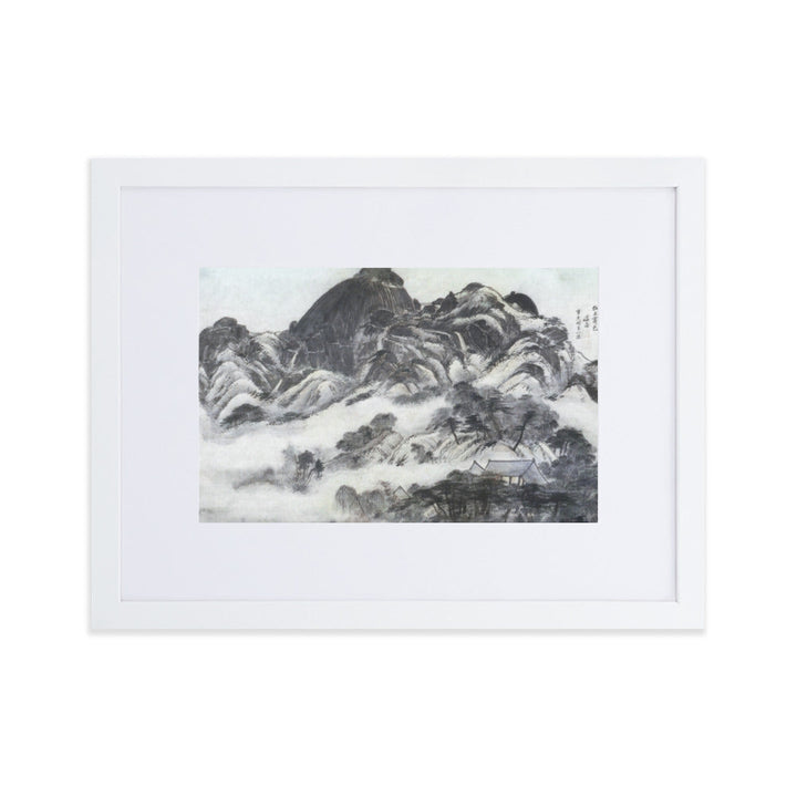 Moutain after Rain, Inwangjesaekdo - Poster im Rahmen mit Passepartout artlia Weiß / 30×40 cm artlia