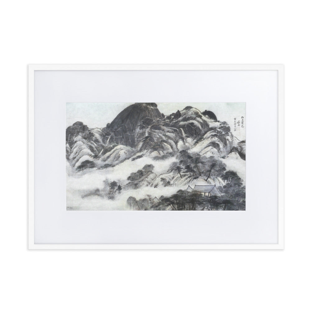 Moutain after Rain, Inwangjesaekdo - Poster im Rahmen mit Passepartout artlia Weiß / 50×70 cm artlia