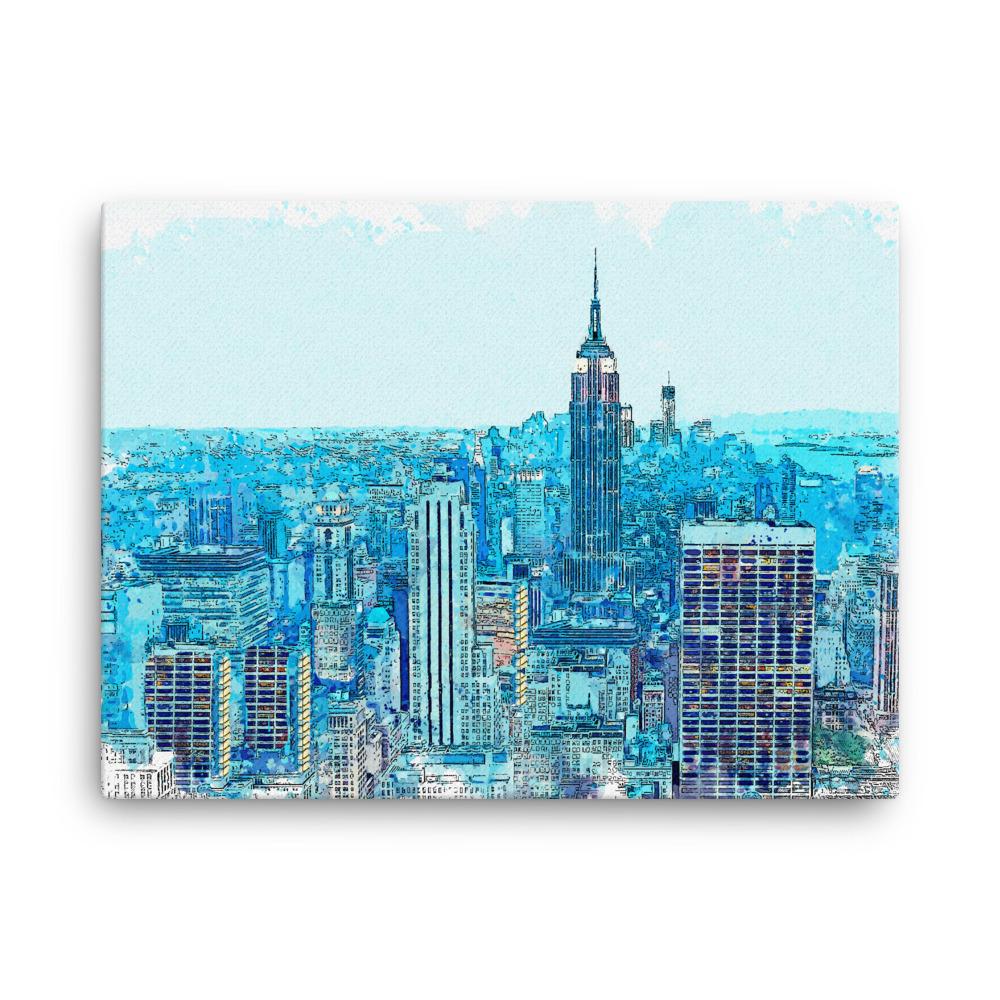 New York in Blau - Leinwand Kuratoren von artlia 30x41 cm artlia