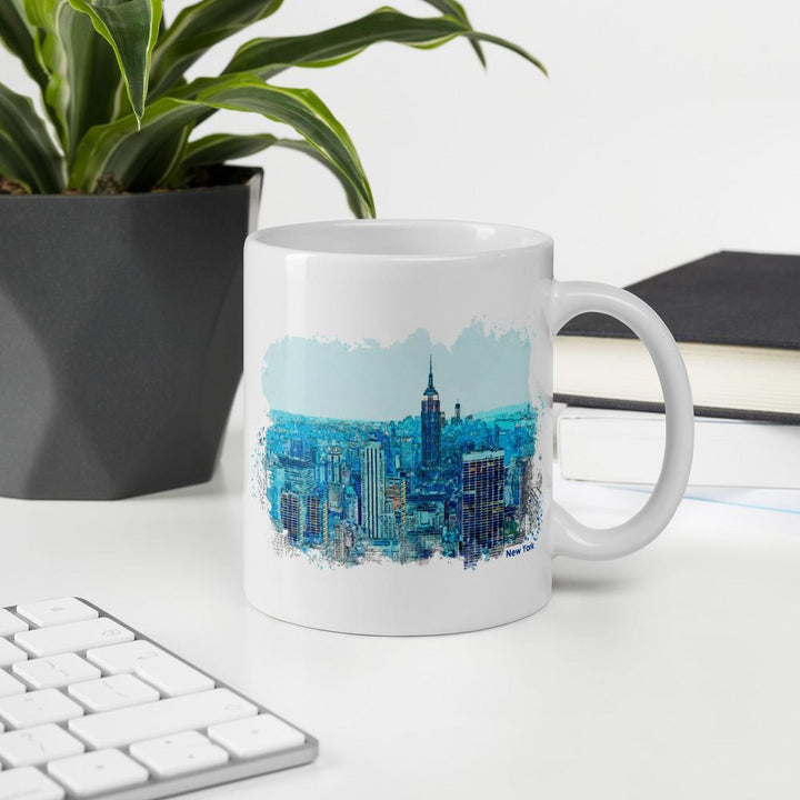 New York in Blau - Tasse Kuratoren von artlia artlia