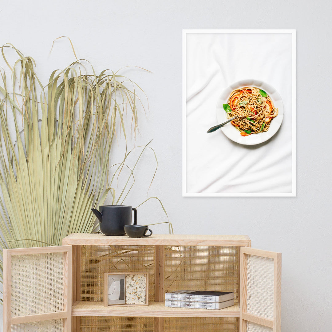 Poster mit Rahmen - leckere Spaghetti Kuratoren von artlia artlia